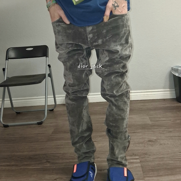 Dior X Cactus Jack Slim Jean With Flocked Velvet Worn 1x Read Dscript 32w Brown - Picture 16 of 17